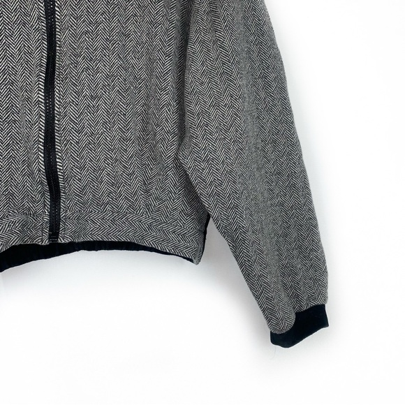 VTG 90's Necessary Objects Velour Herringbone Zip Up Track Jacket - Picture 2 of 6